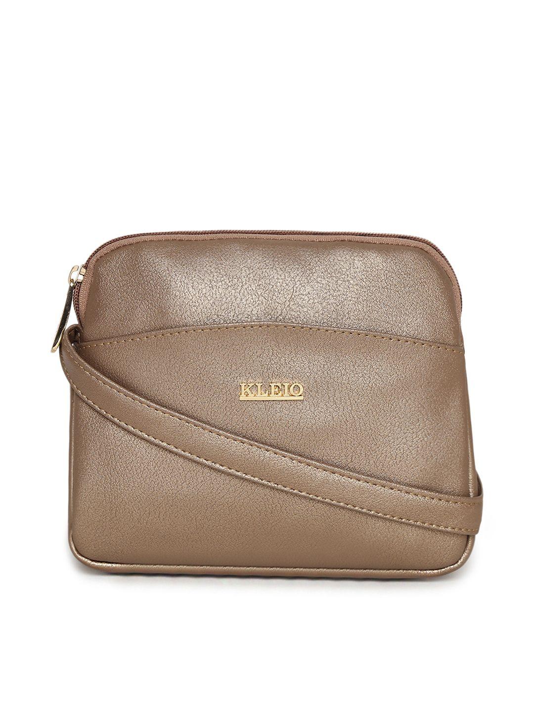 kleio copper-toned solid sling bag