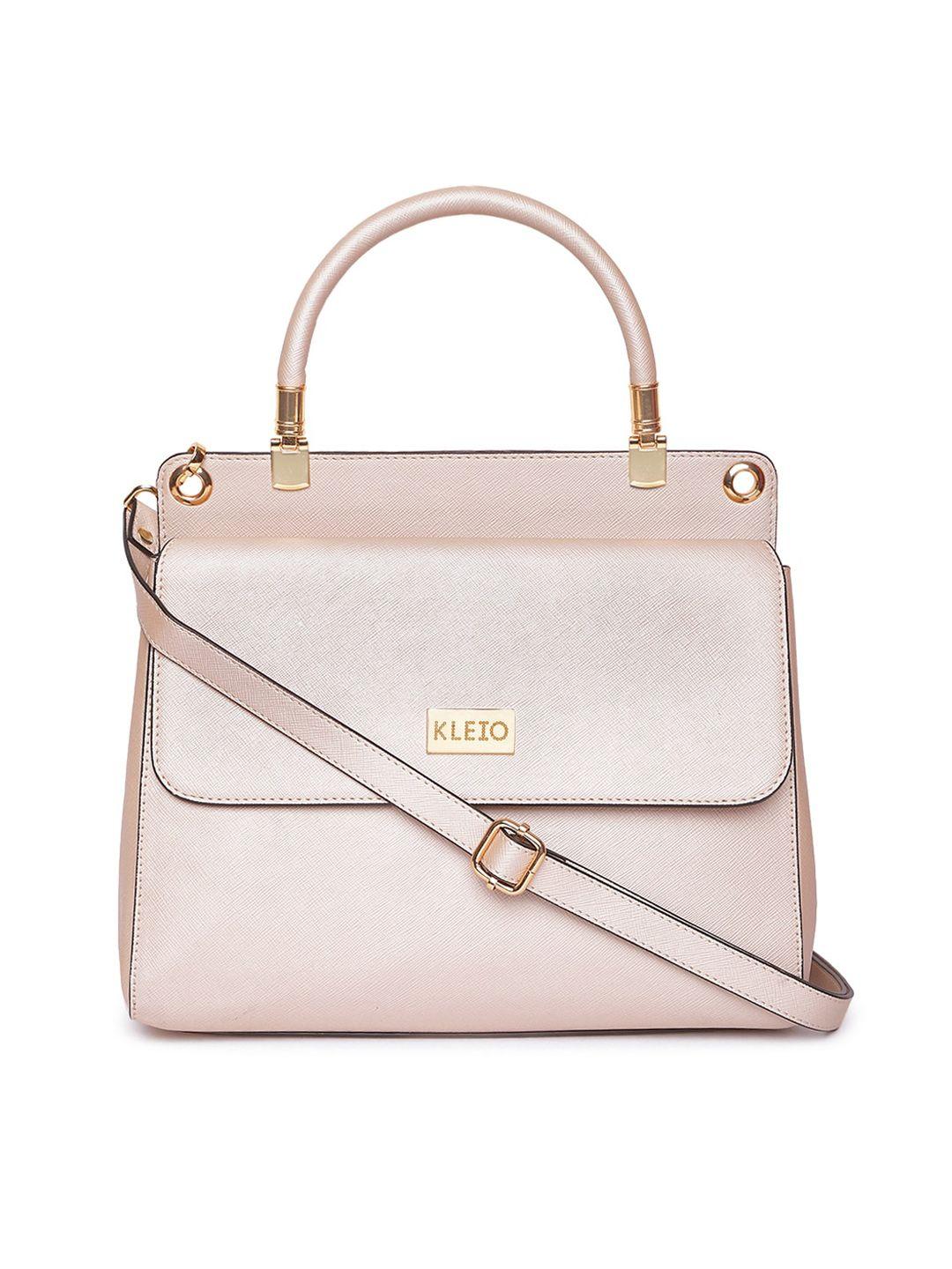 kleio cream-coloured pu structured satchel