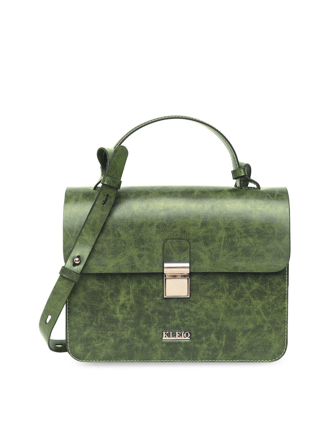 kleio green pu structured satchel