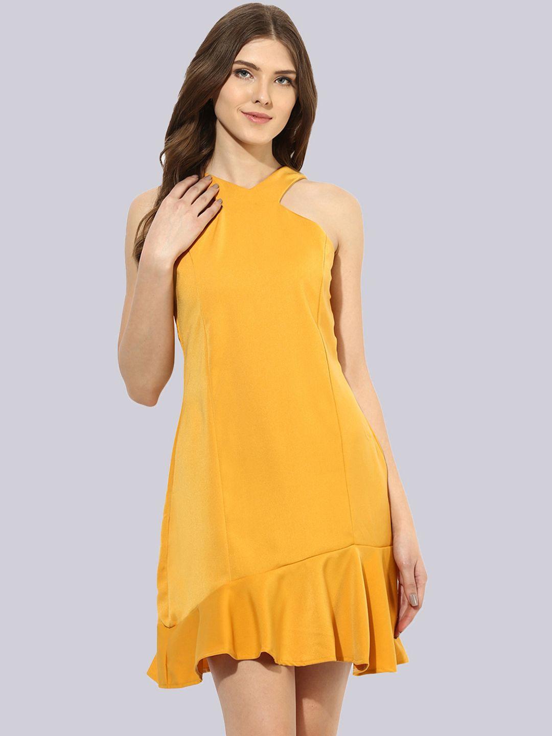 kleio halter neck a-line dress