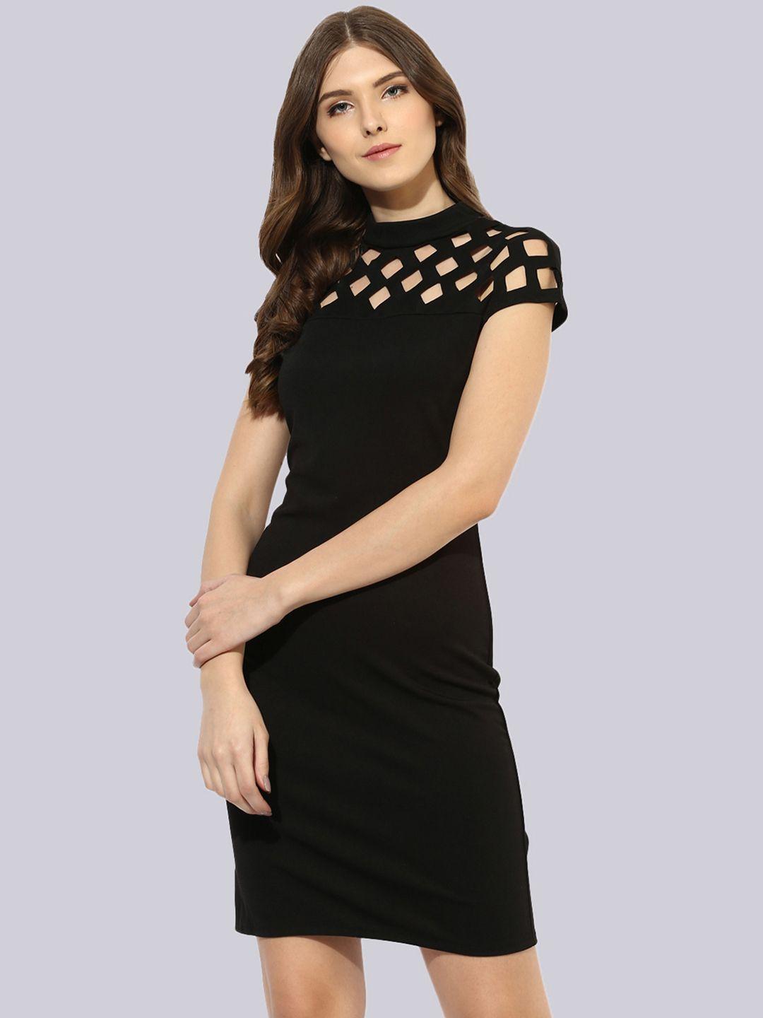 kleio mock neck cut out bodycon dress