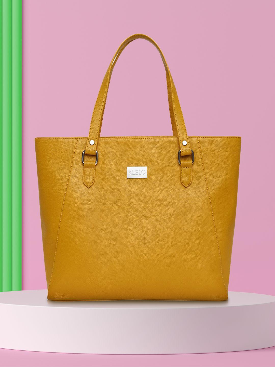 kleio mustard oversized structured tote bag