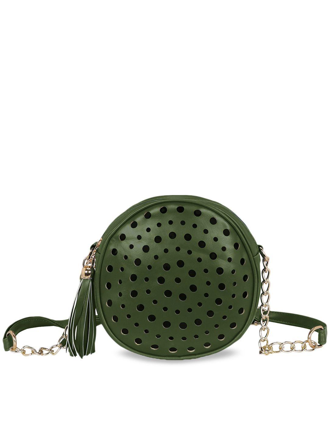 kleio olive green solid sling bag