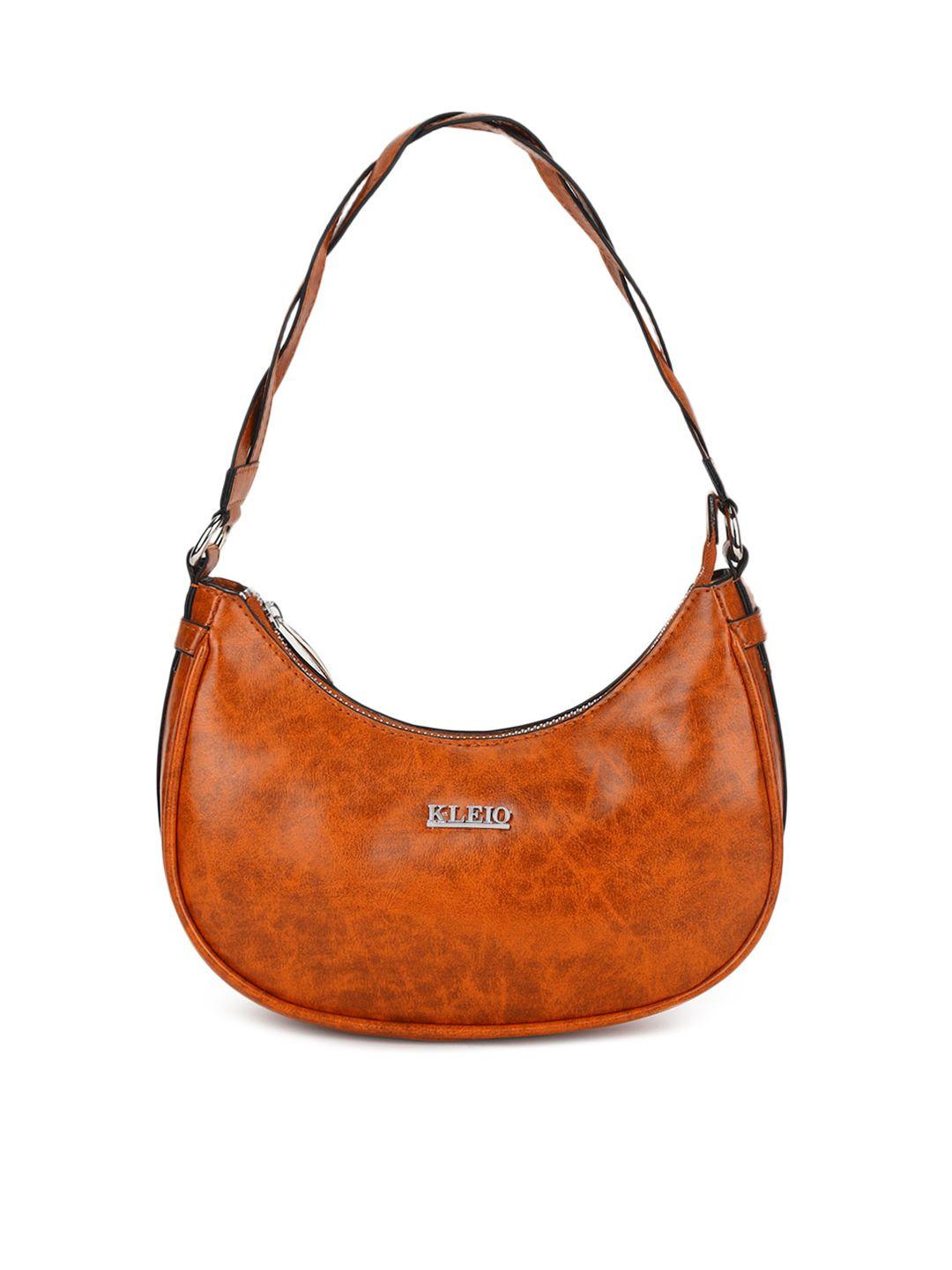 kleio orange half moon hobo bag