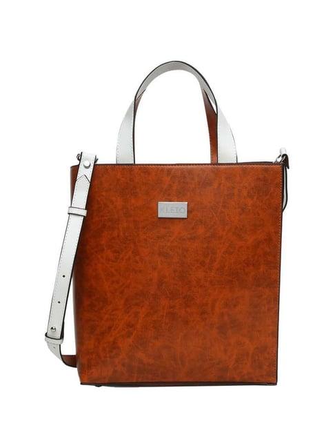 kleio orange solid medium handbag