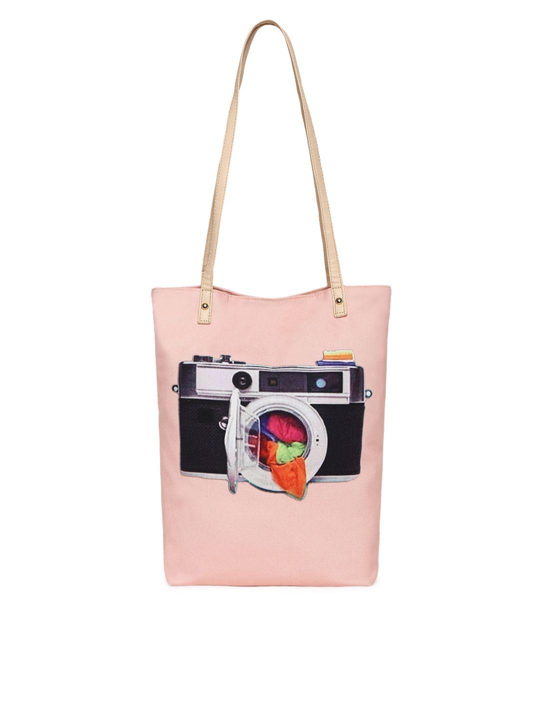 kleio pink & black quirky printed tote bag