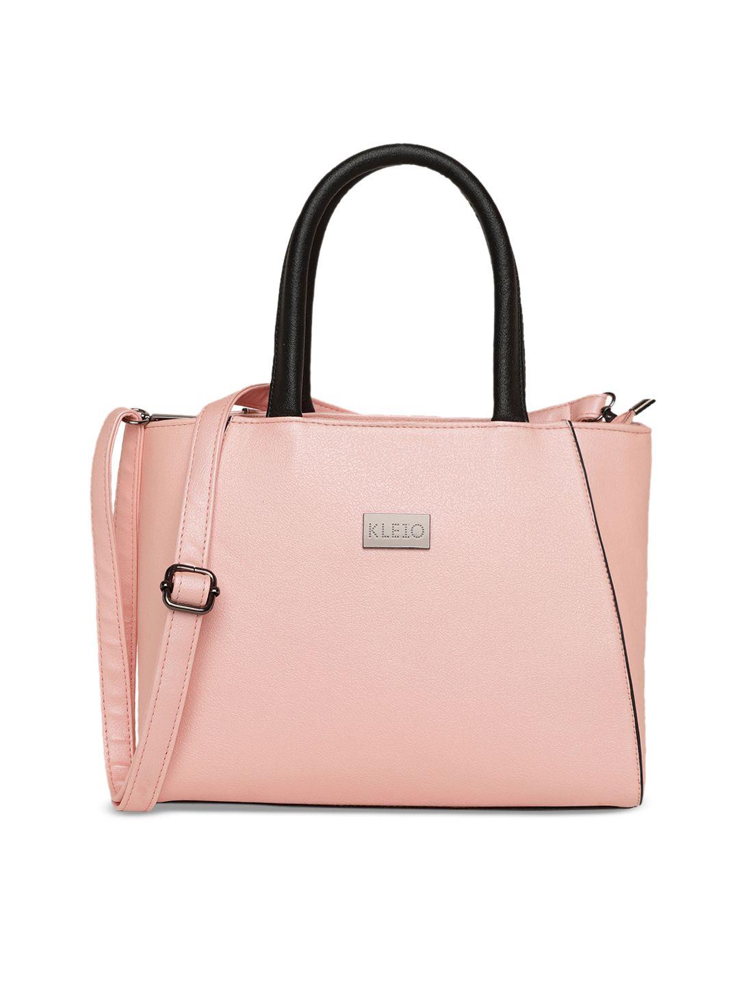 kleio pink solid handheld bag