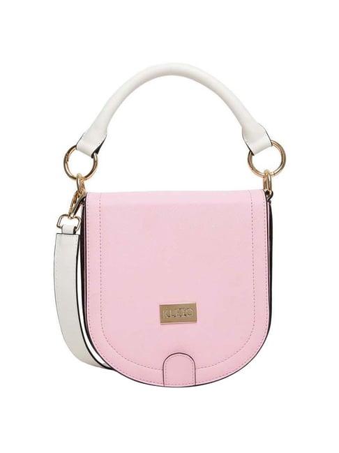 kleio pink solid small sling handbag