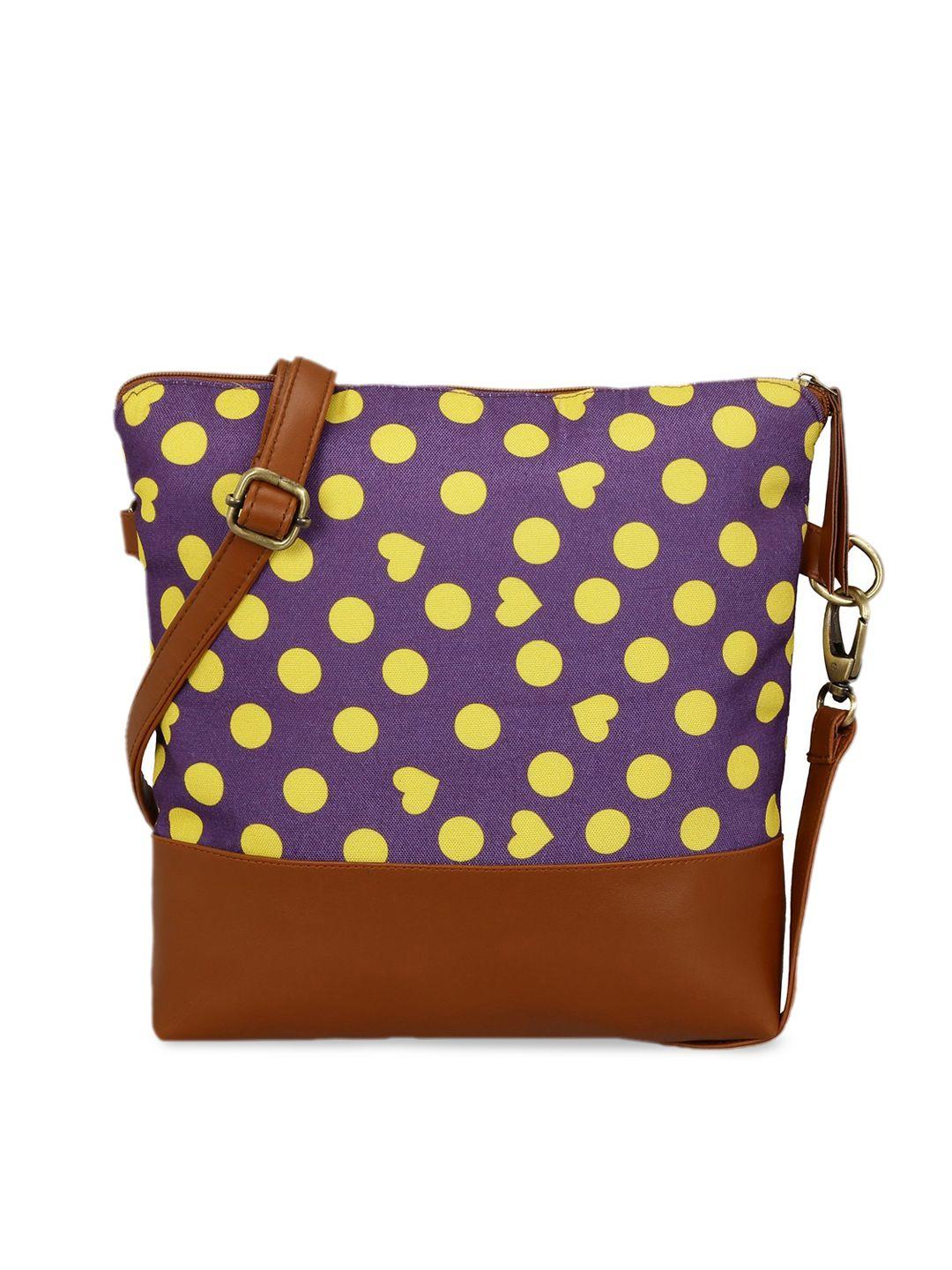 kleio purple & brown printed sling bag