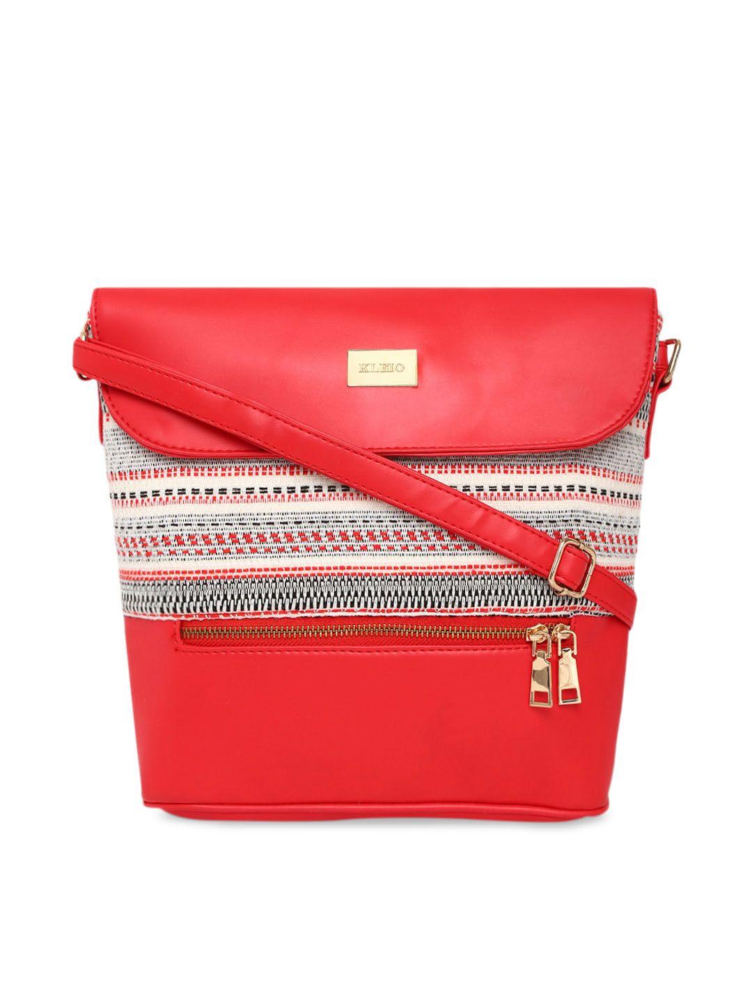 kleio red printed sling bag