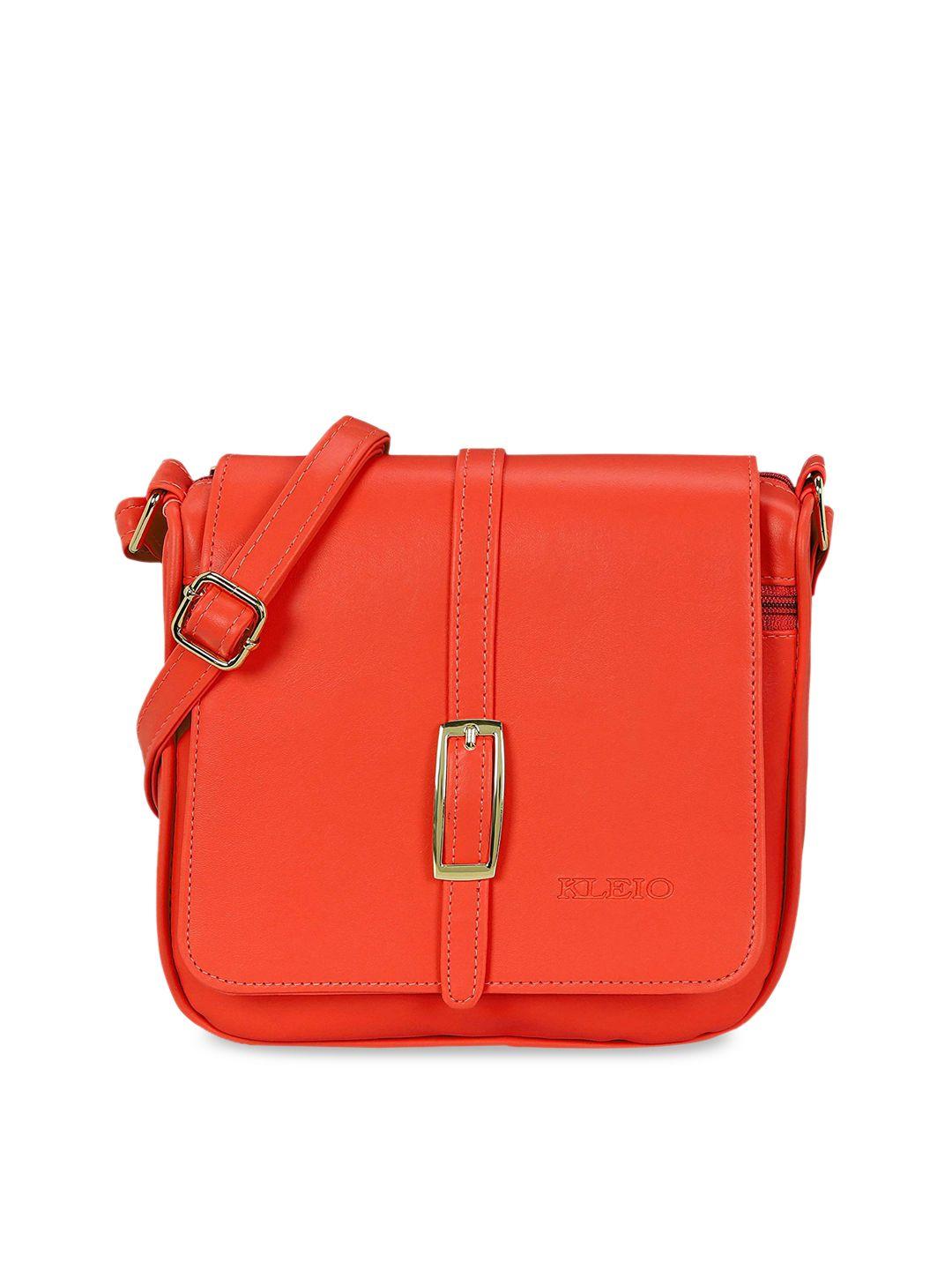 kleio red solid sling bag