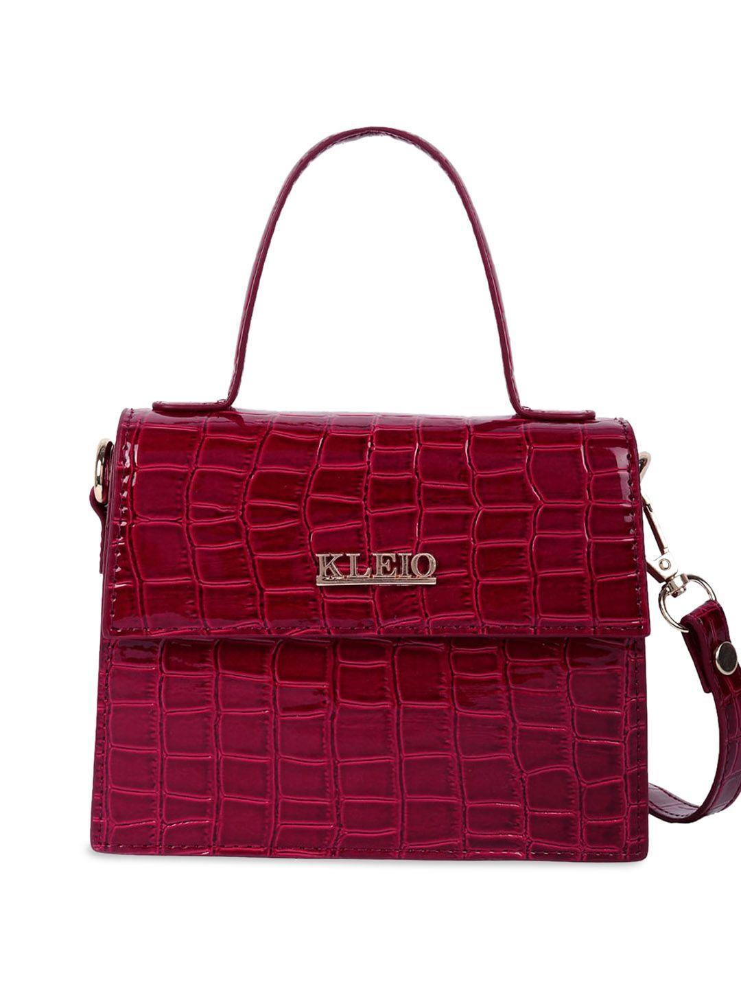 kleio red textured pu structured satchel