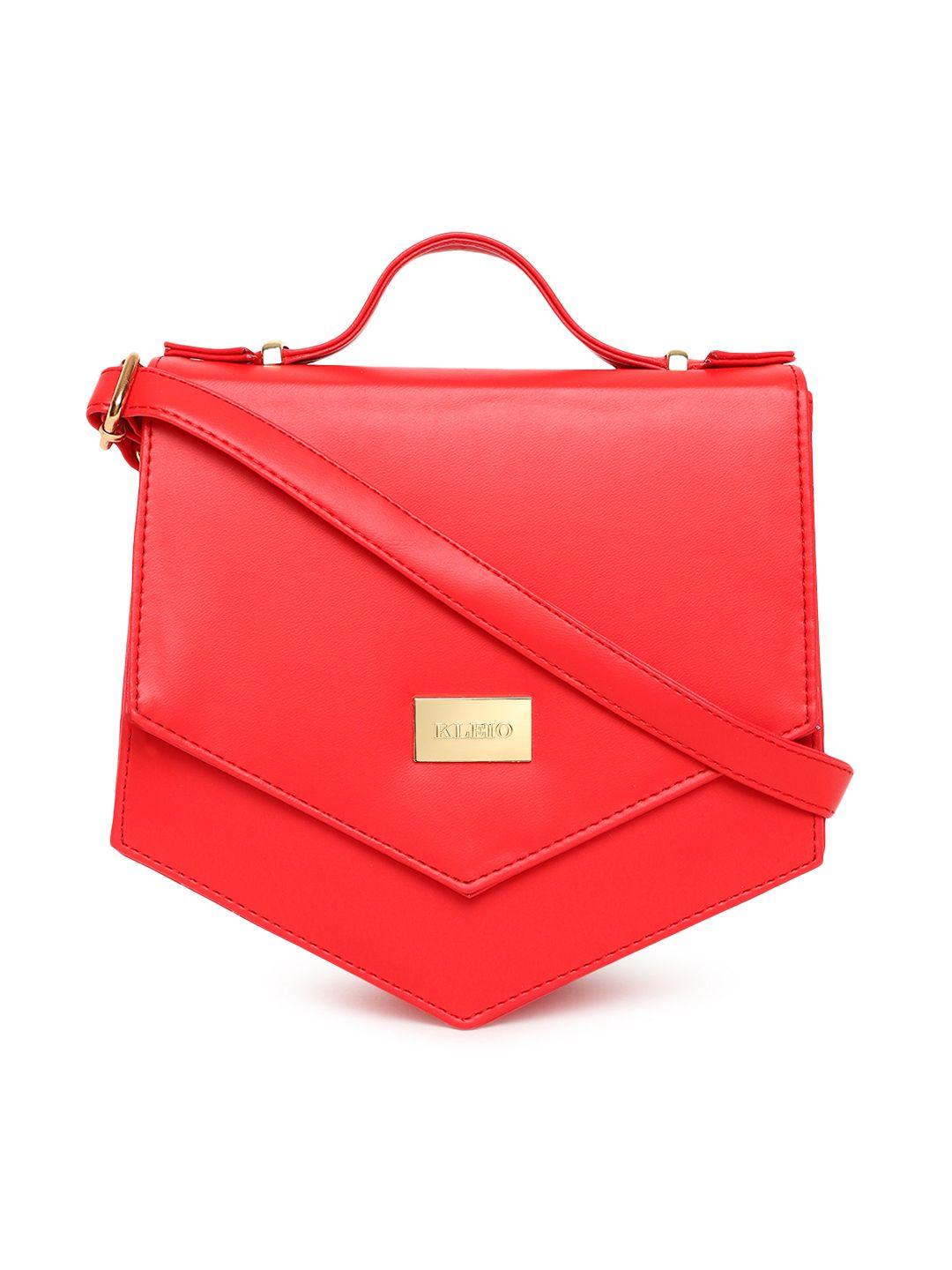 kleio red unique shaped sling bag