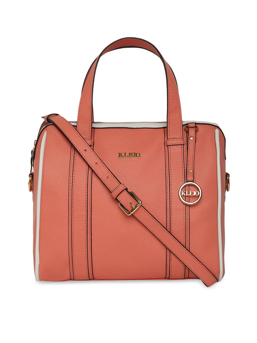 kleio rust orange pu structured handheld bag