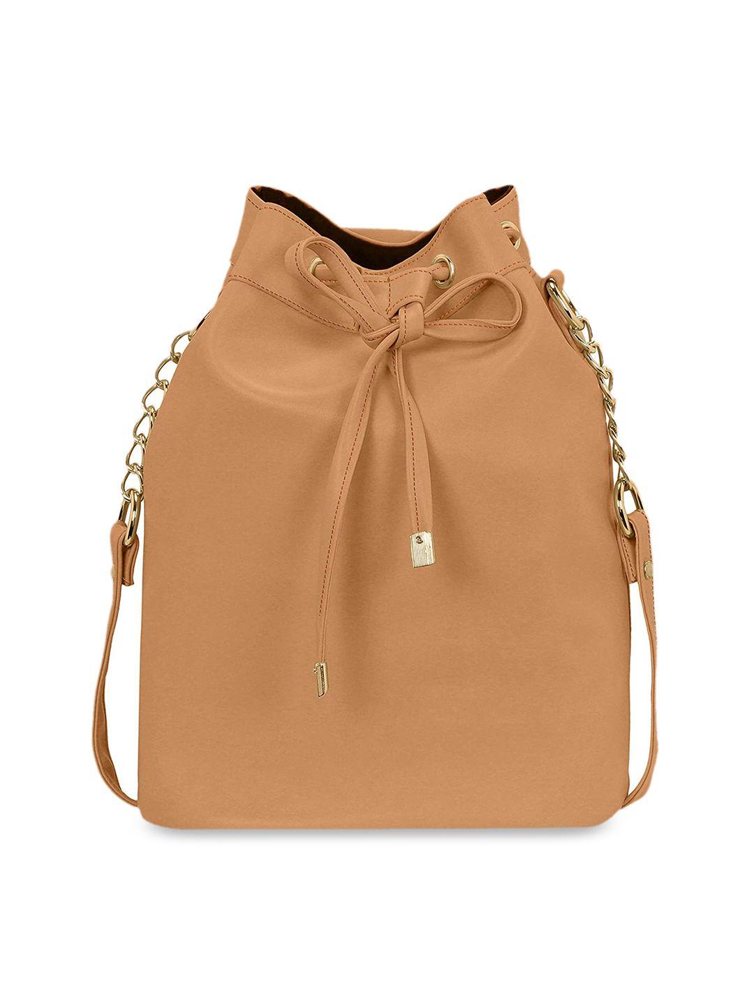 kleio tan solid shoulder bag