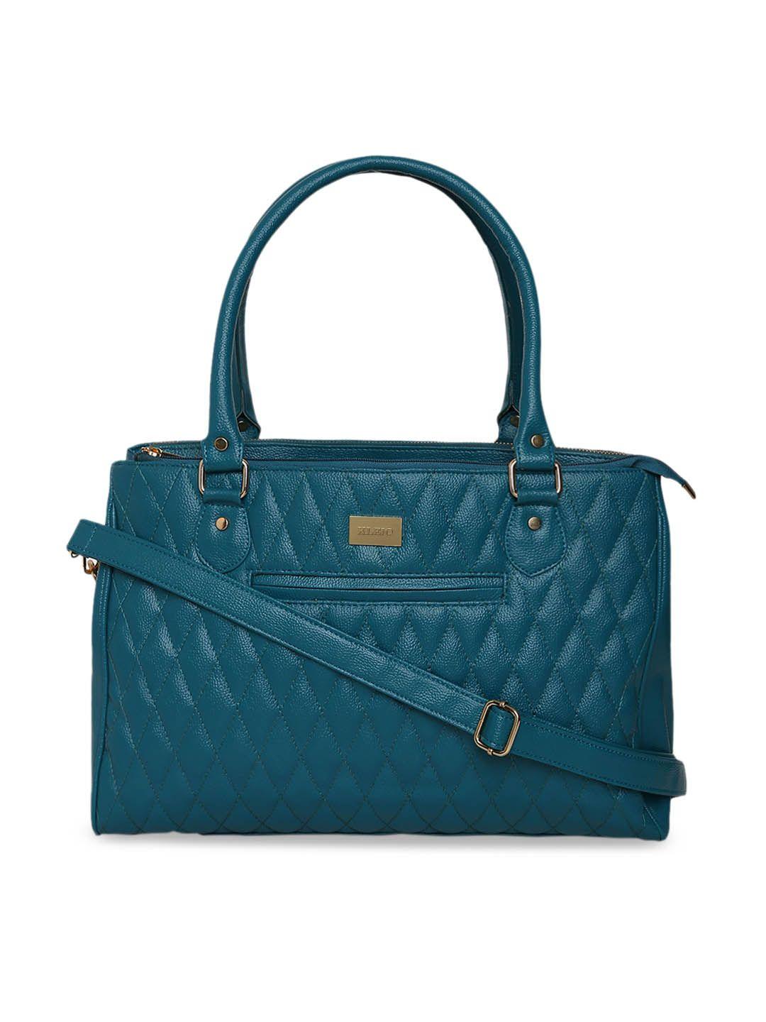 kleio teal green textured shoulder bag