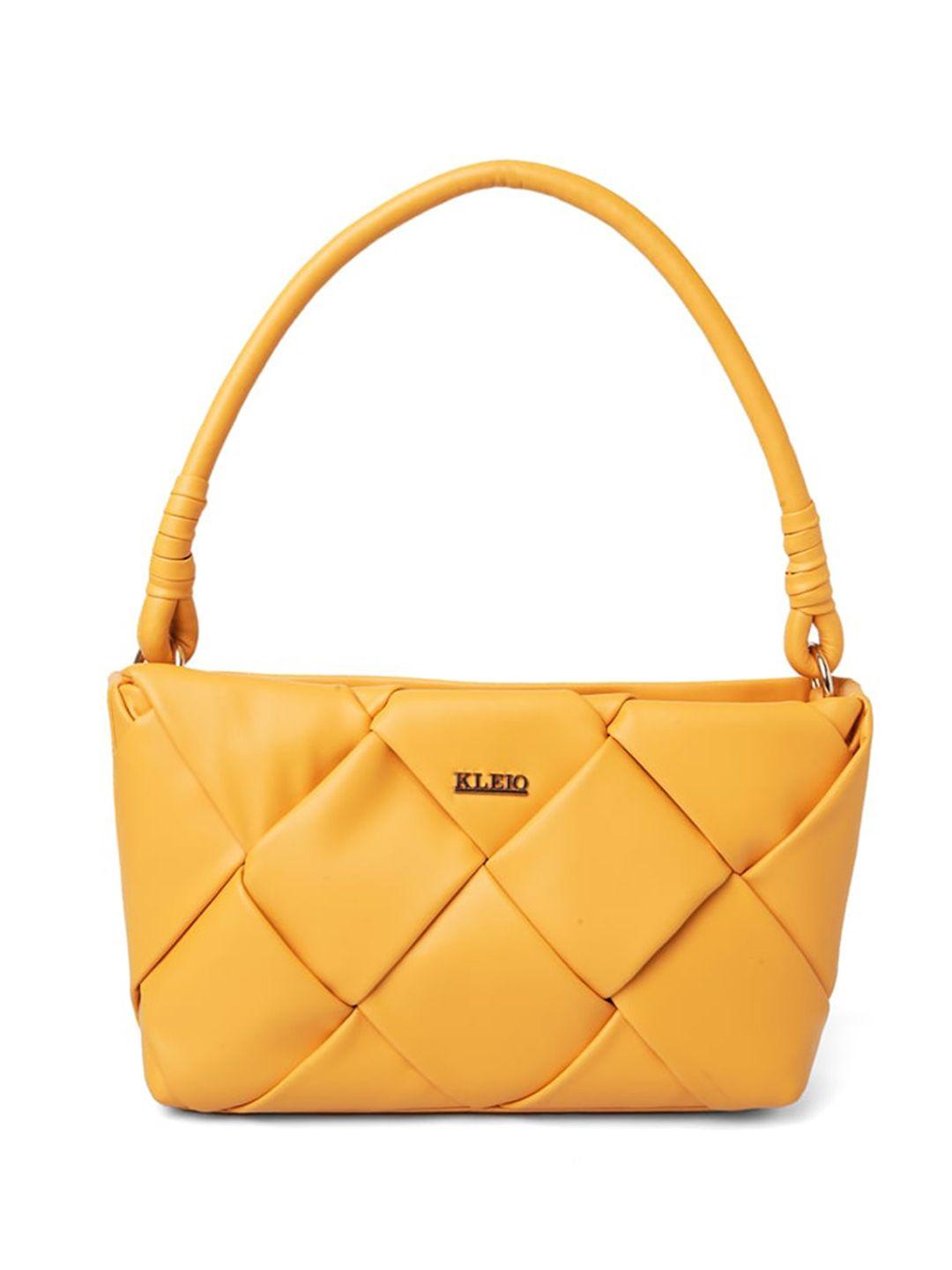 kleio textured structured shoulder bag with quilted