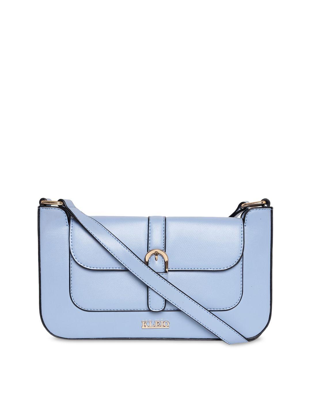 kleio turquoise blue structured sling bag