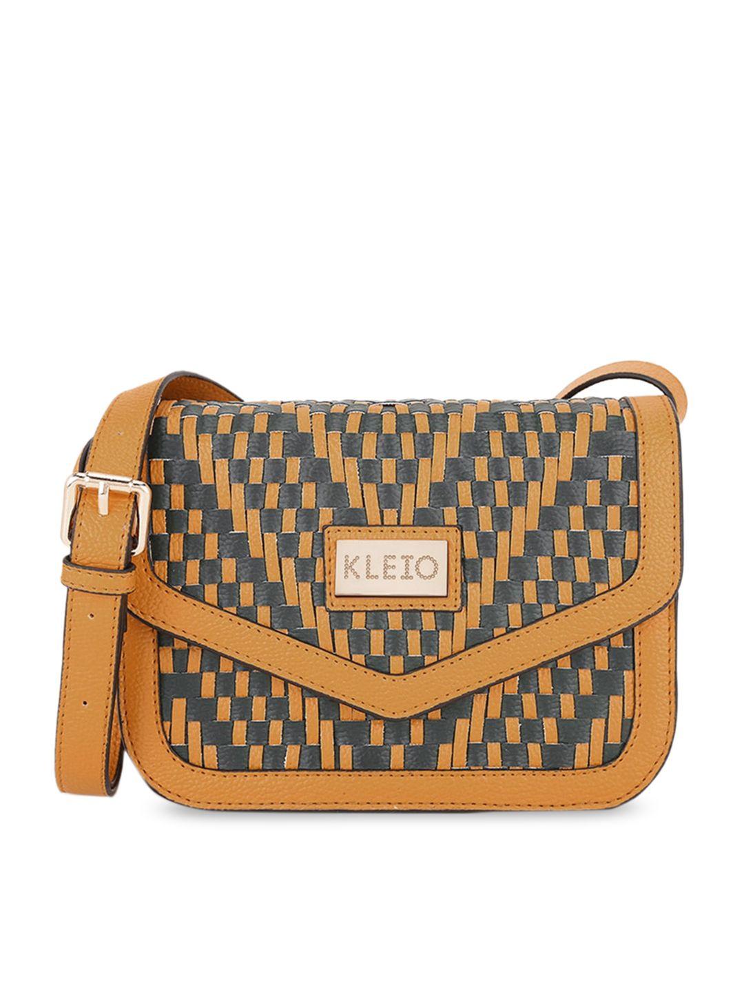 kleio twin colored weaved sling handbag