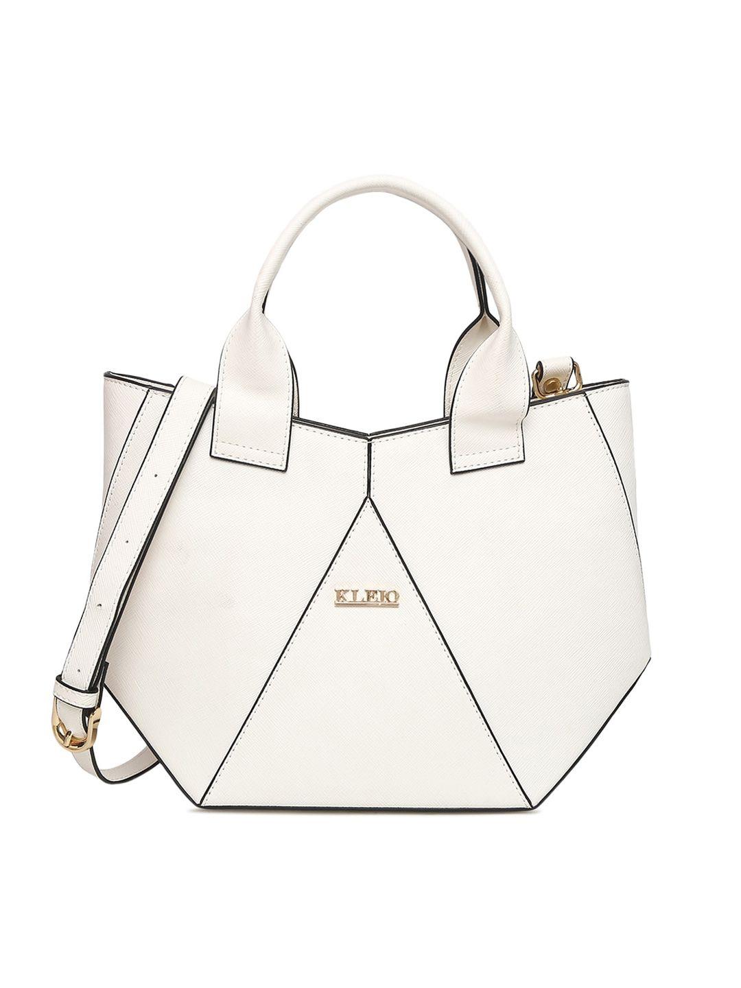 kleio white pu bucket handheld bag