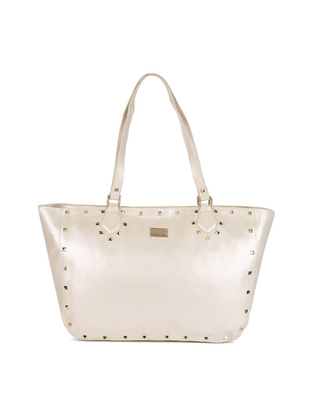 kleio white pu oversized structured shoulder bag