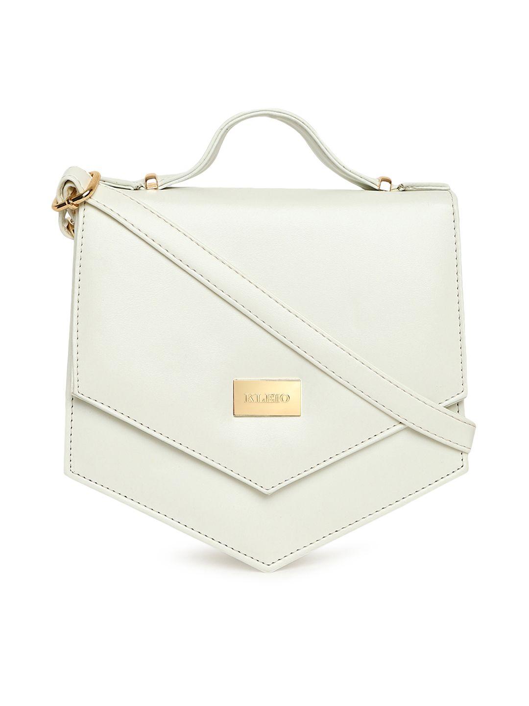 kleio white solid satchel