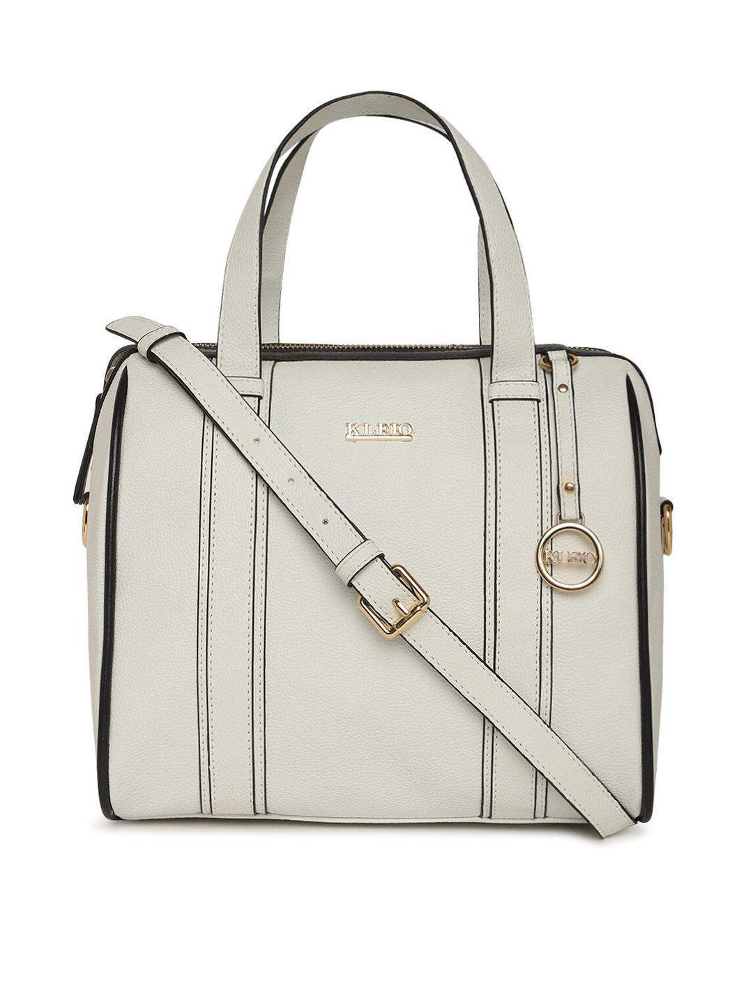 kleio white structured handheld bag