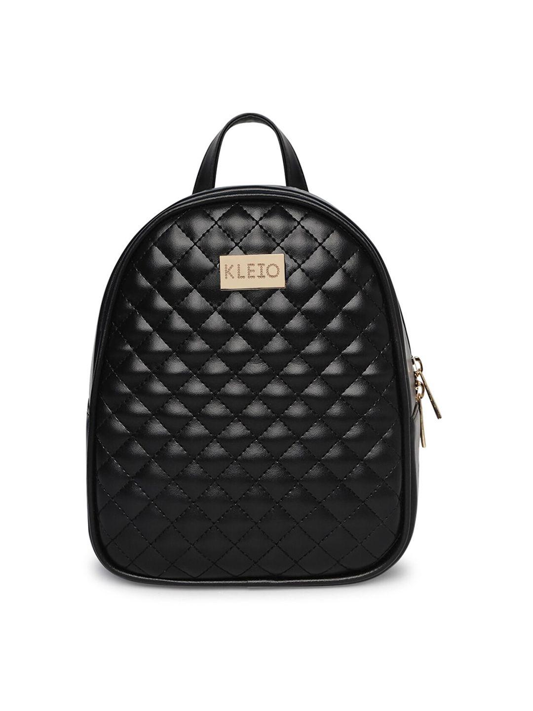 kleio women black quilted backpack