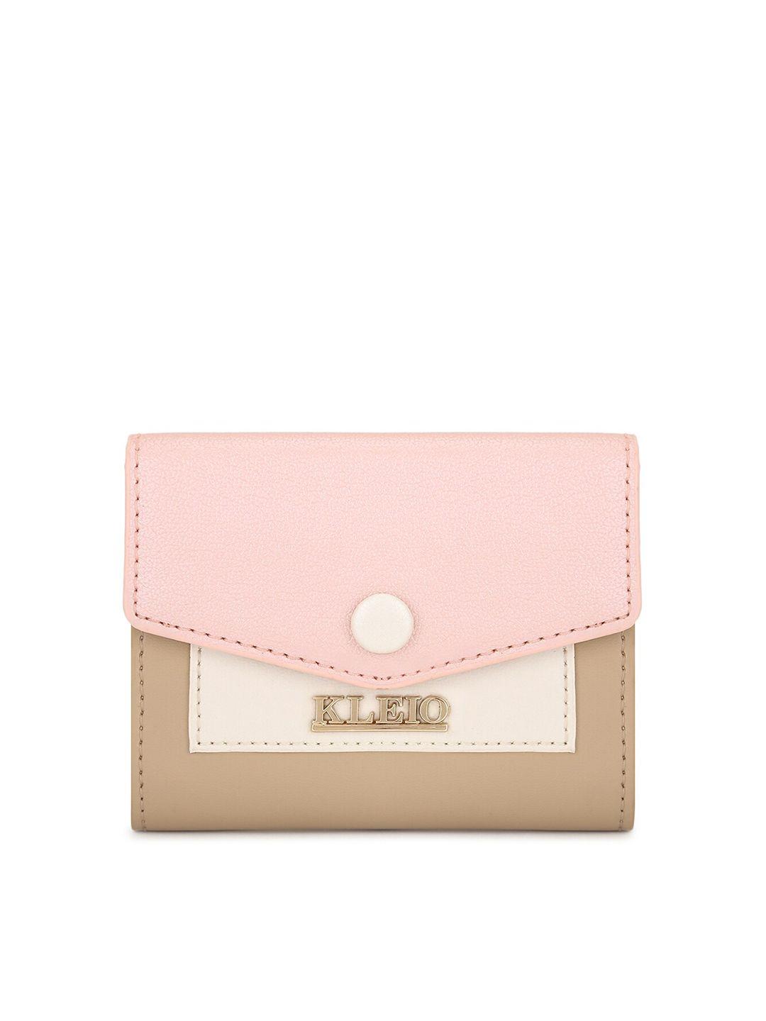 kleio women mini color-blocked trifold wallet