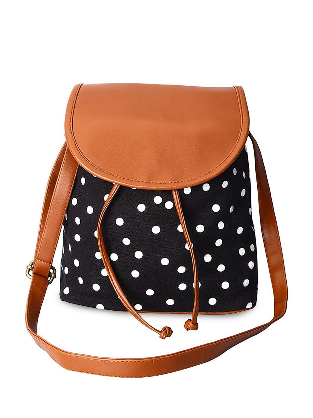 kleio women polka dot printed canvas crossbody sling bag