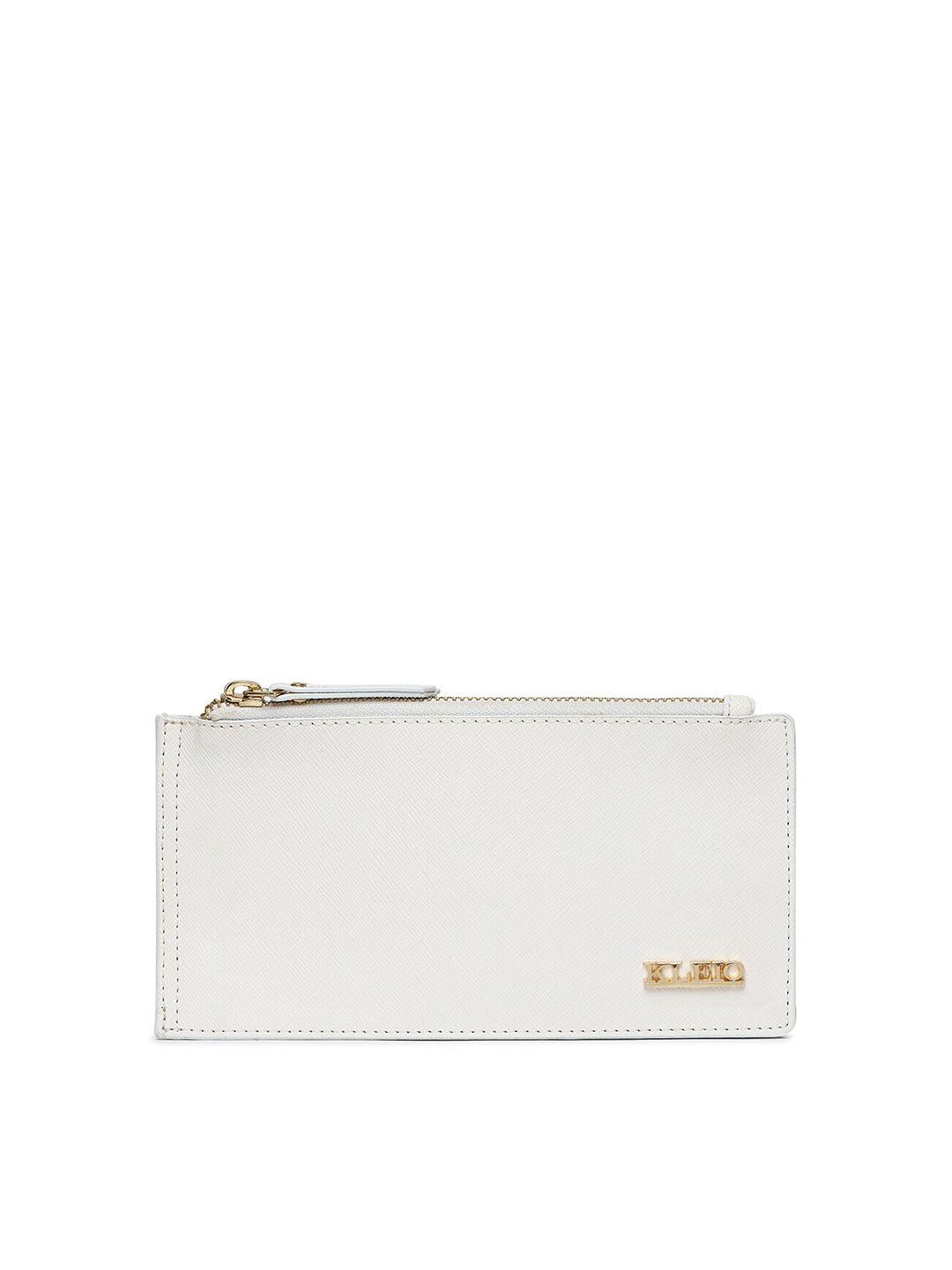 kleio women white multi-slot two fold wallet