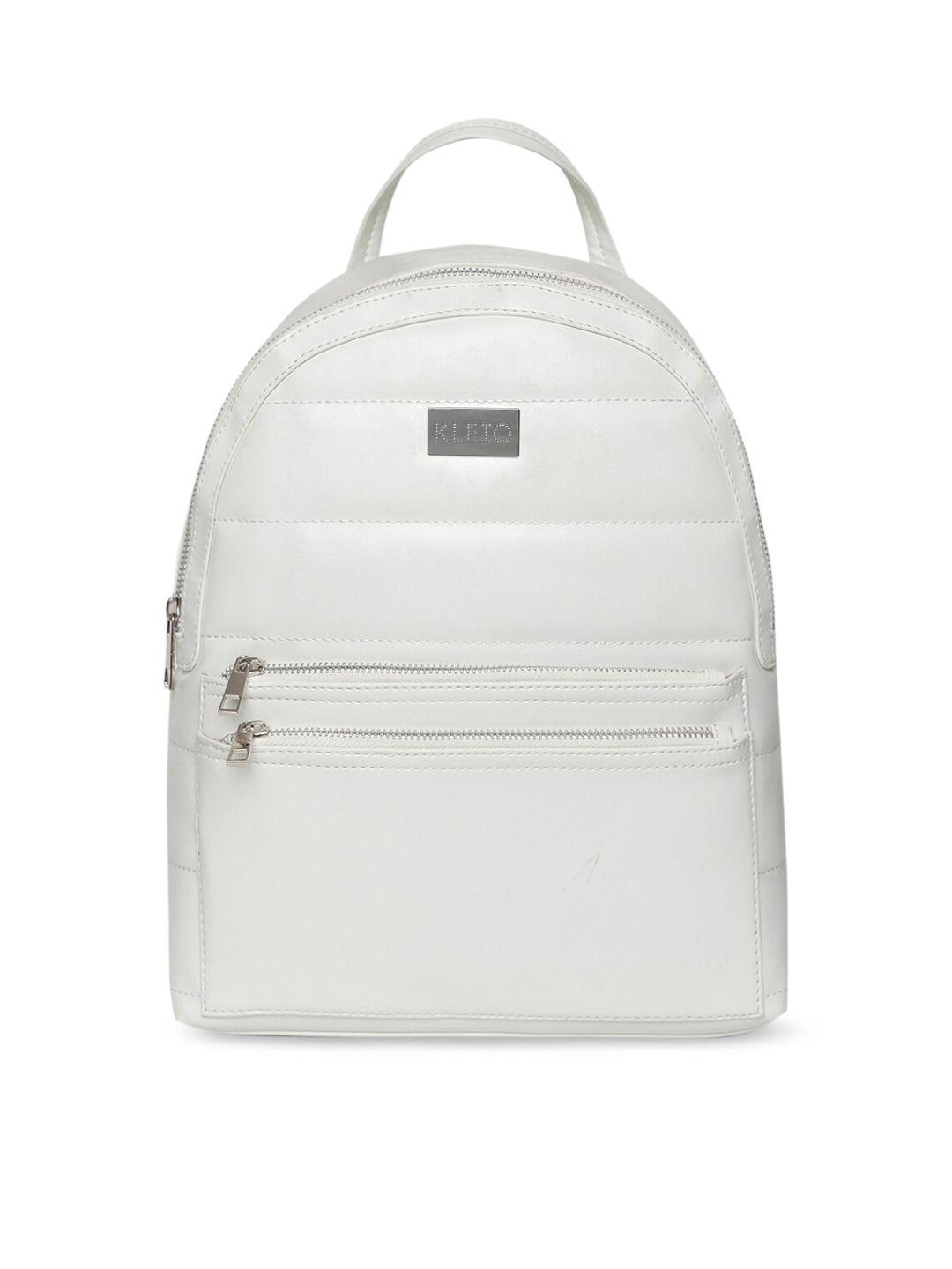 kleio women white solid backpack