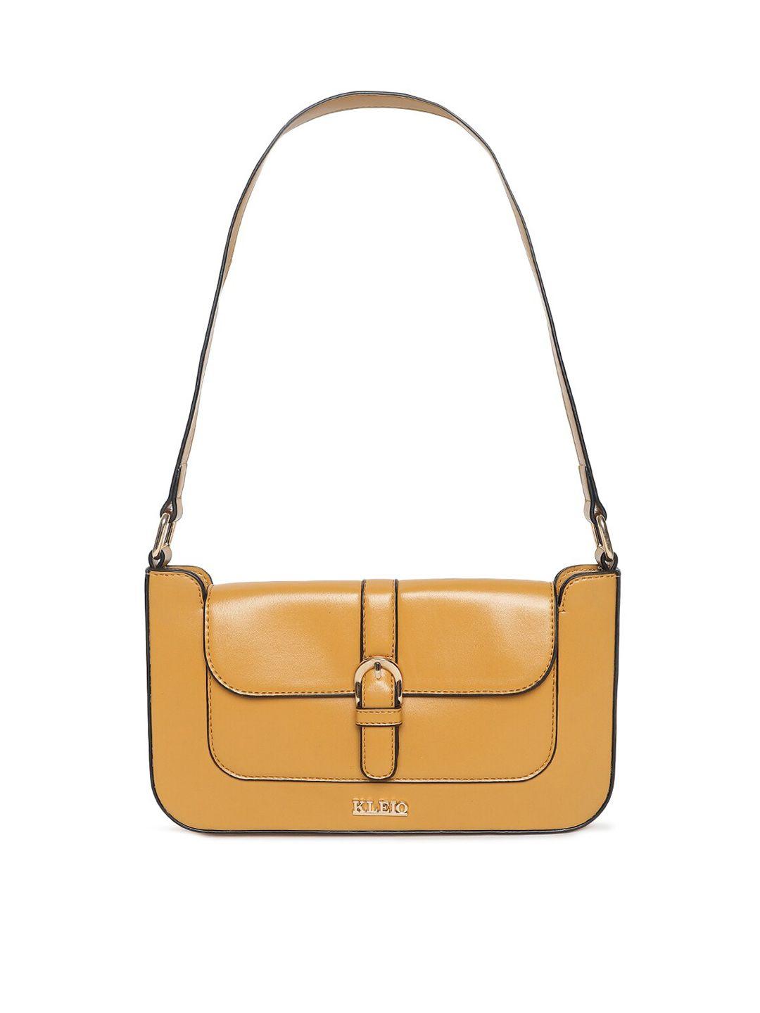 kleio yellow pu structured shoulder bag