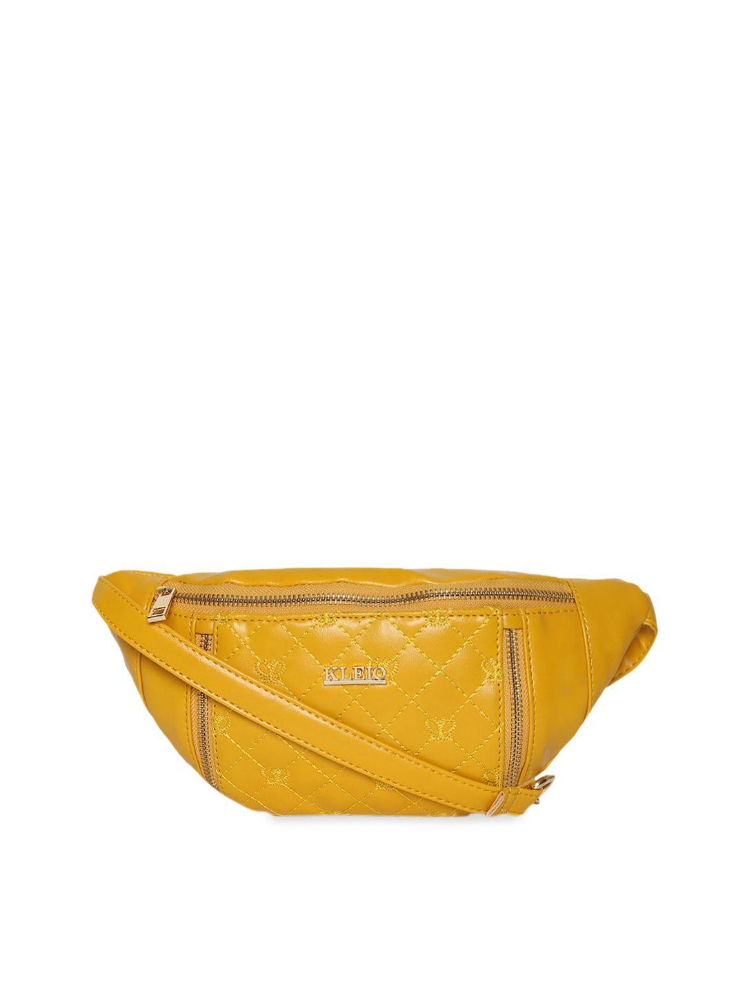 kleio yellow solid shoulder bag