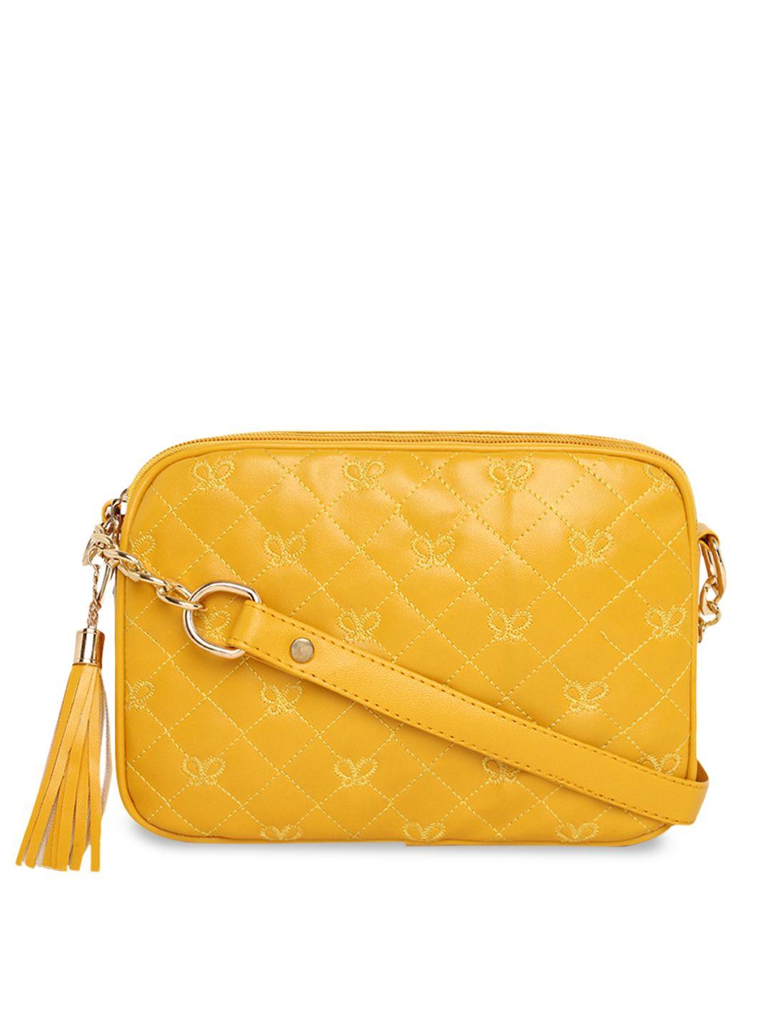 kleio yellow solid sling bag