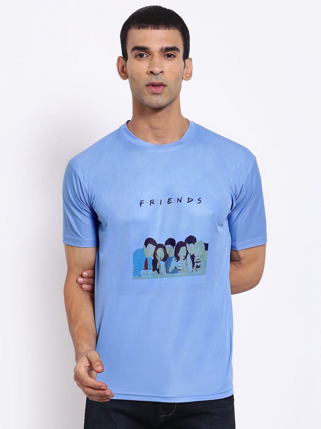 klotthe men blue friends printed t-shirt