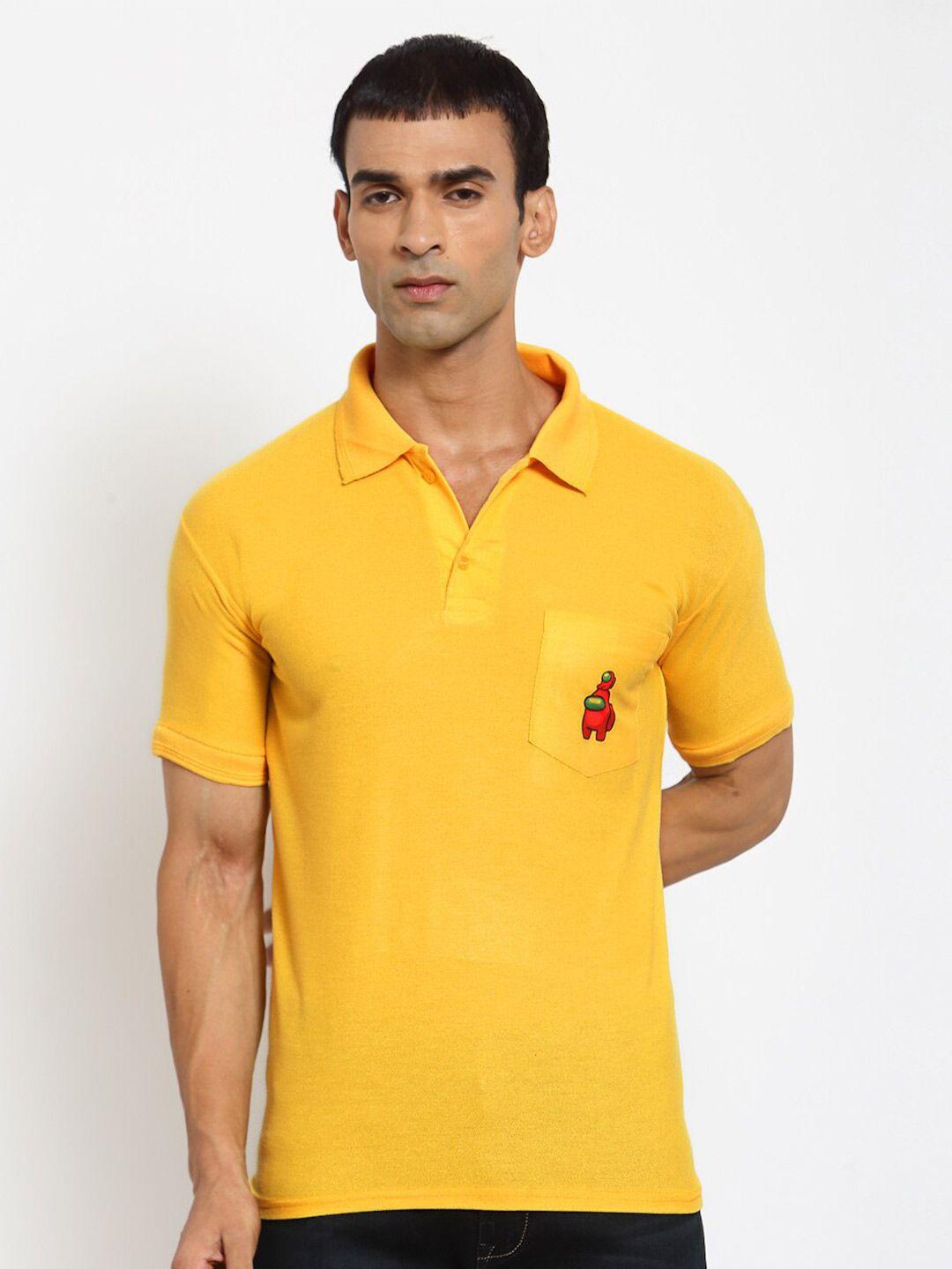 klotthe-men-yellow-solid-tshirts