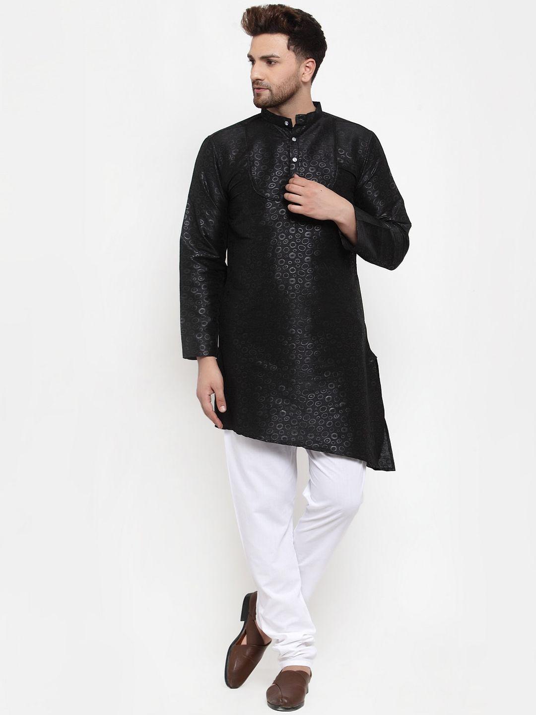 klotthe men black kurta with pyjamas