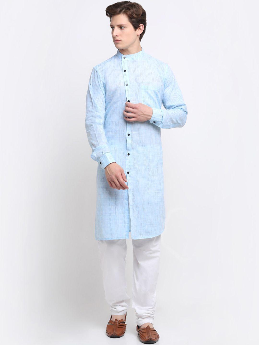 klotthe men blue blue cotton kurta