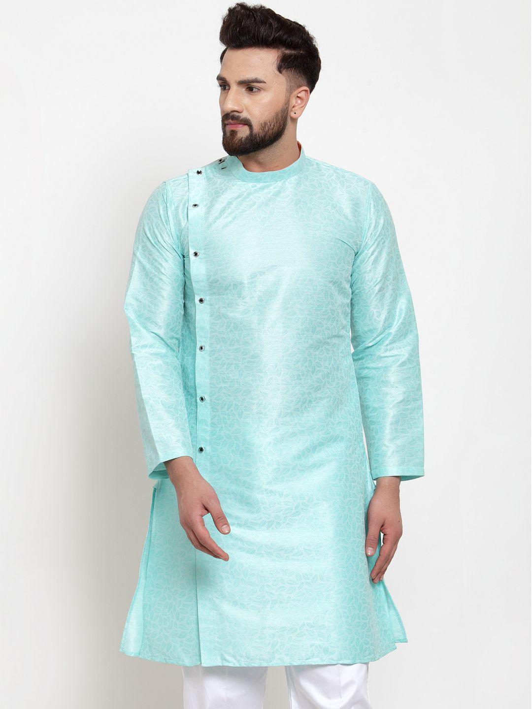 klotthe men blue printed straight kurta