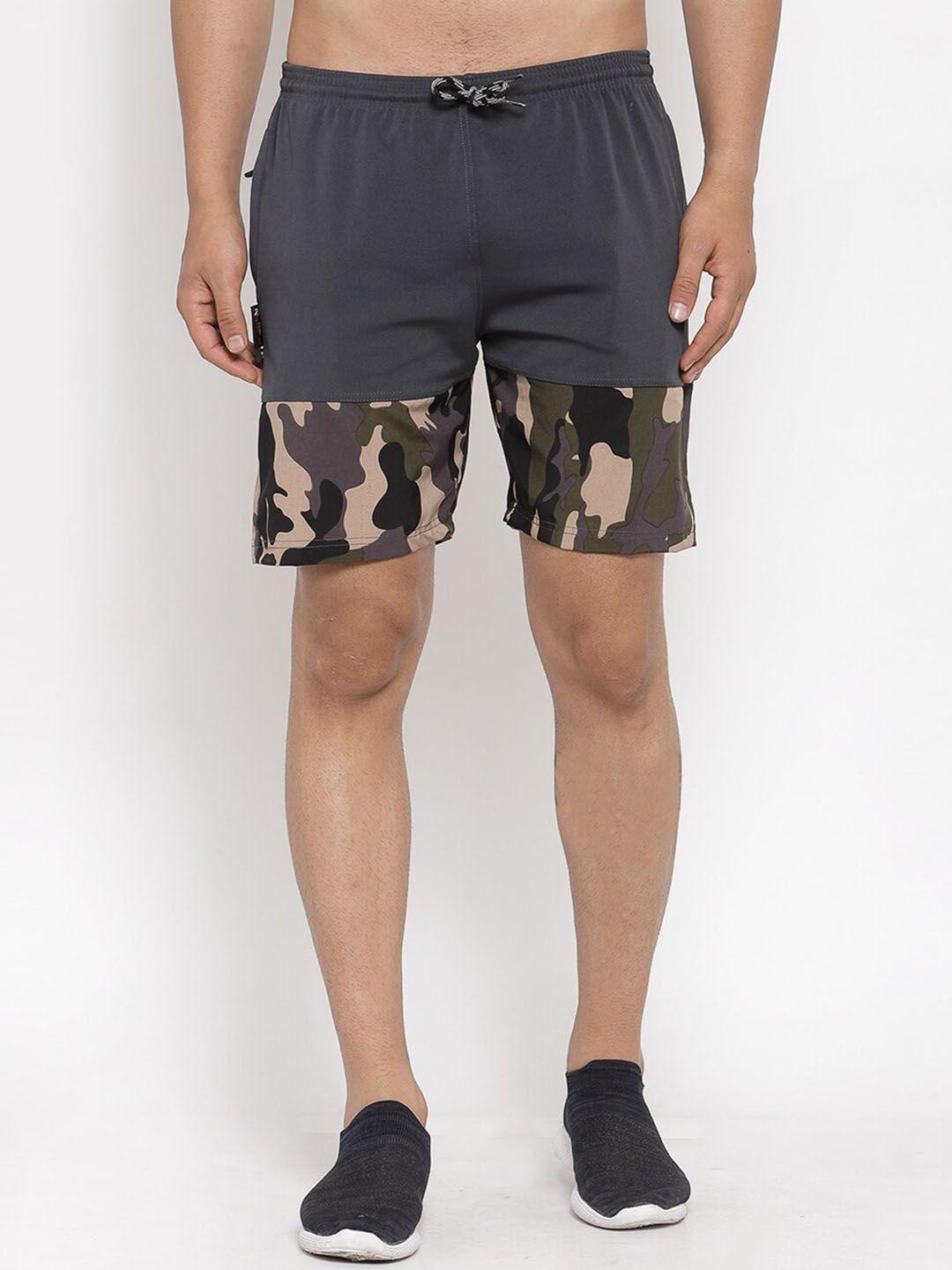 klotthe men camouflage printed mid rise sport shorts with rapid dry technology