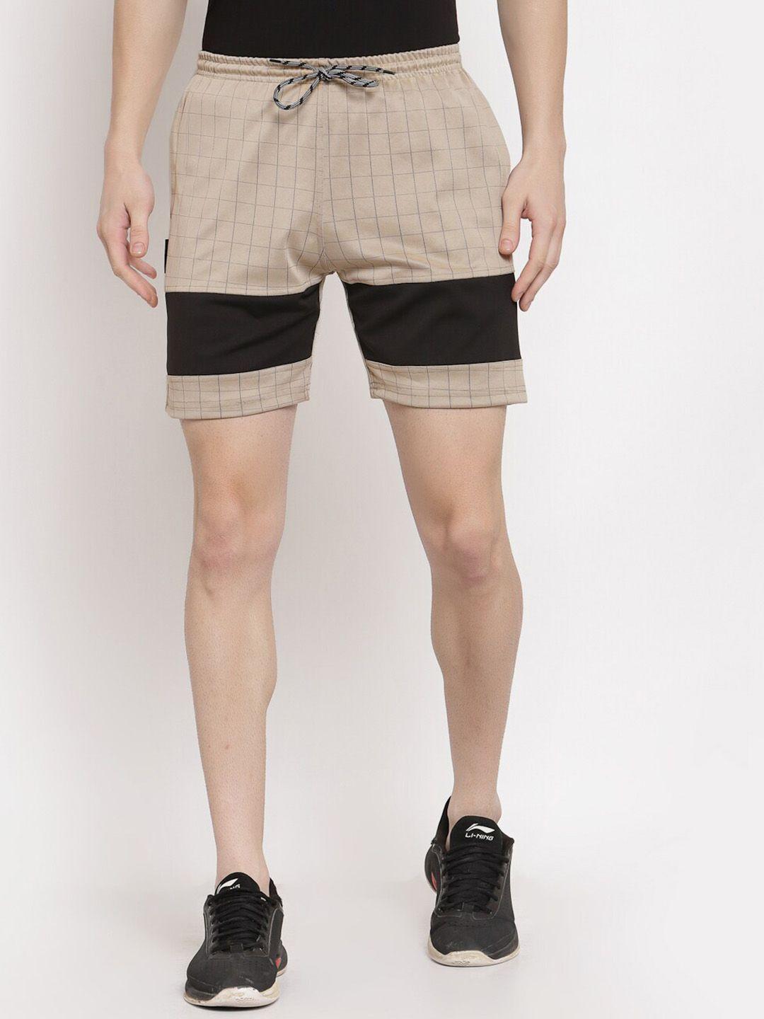 klotthe men checked mid rise sport shorts with rapid dry technology