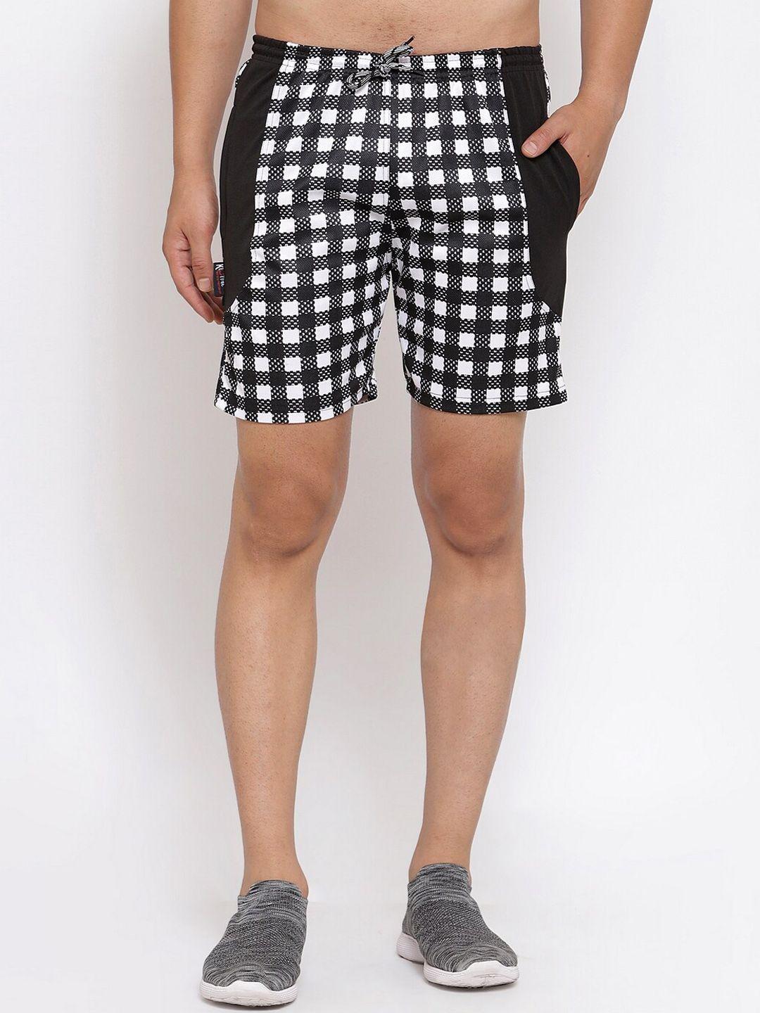 klotthe men checked mid rise sport shorts with rapid dry technology