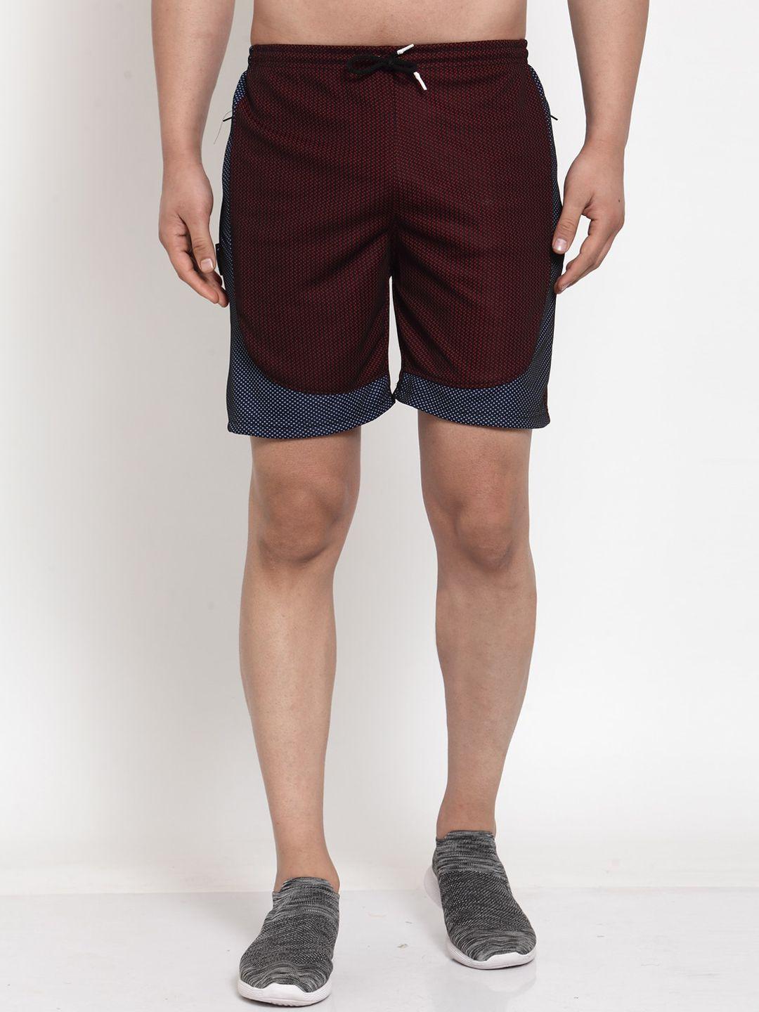 klotthe men colourblocked mid rise sport shorts with rapid dry technology