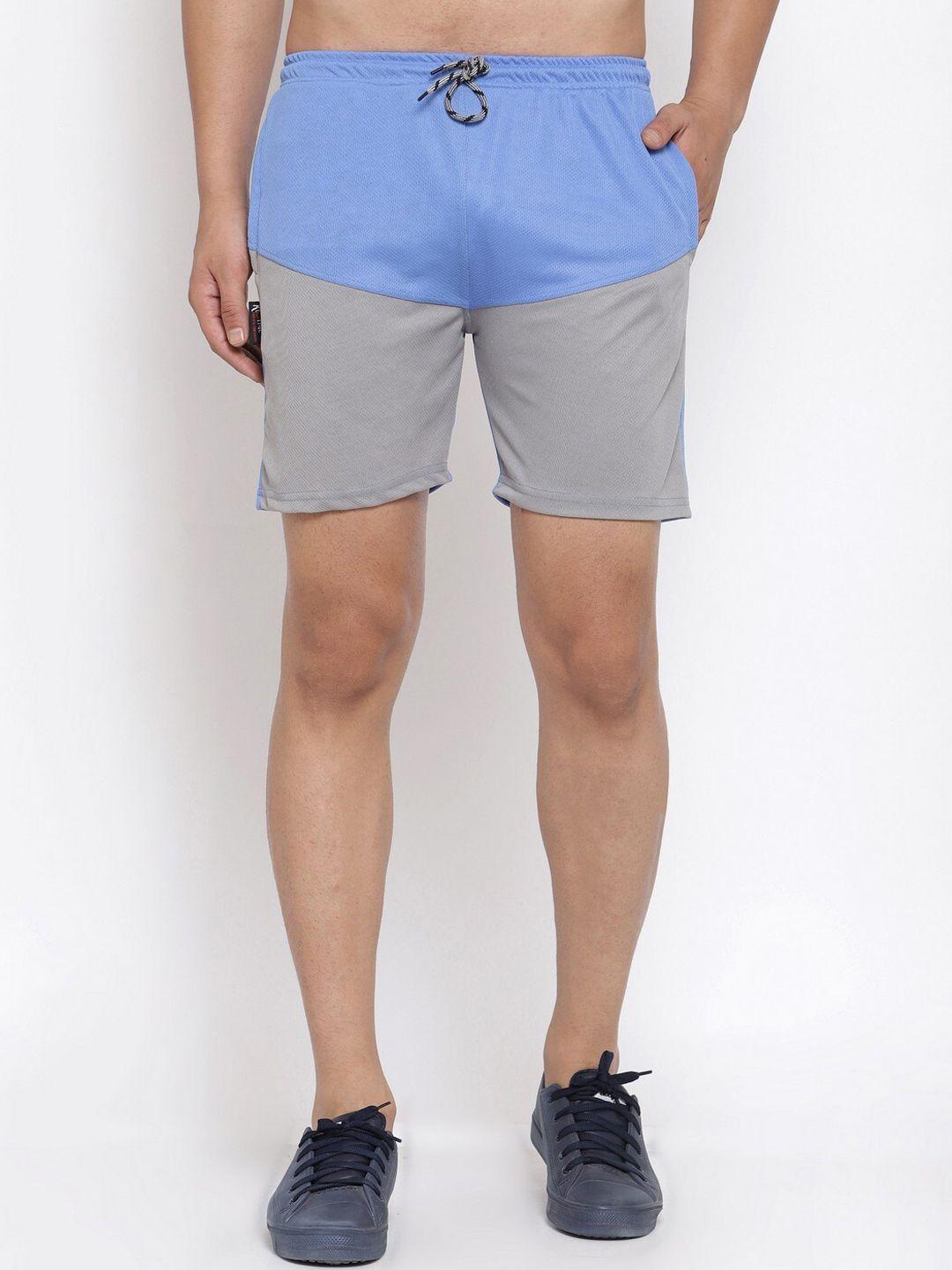 klotthe men colourblocked mid rise sport shorts with rapid dry technology