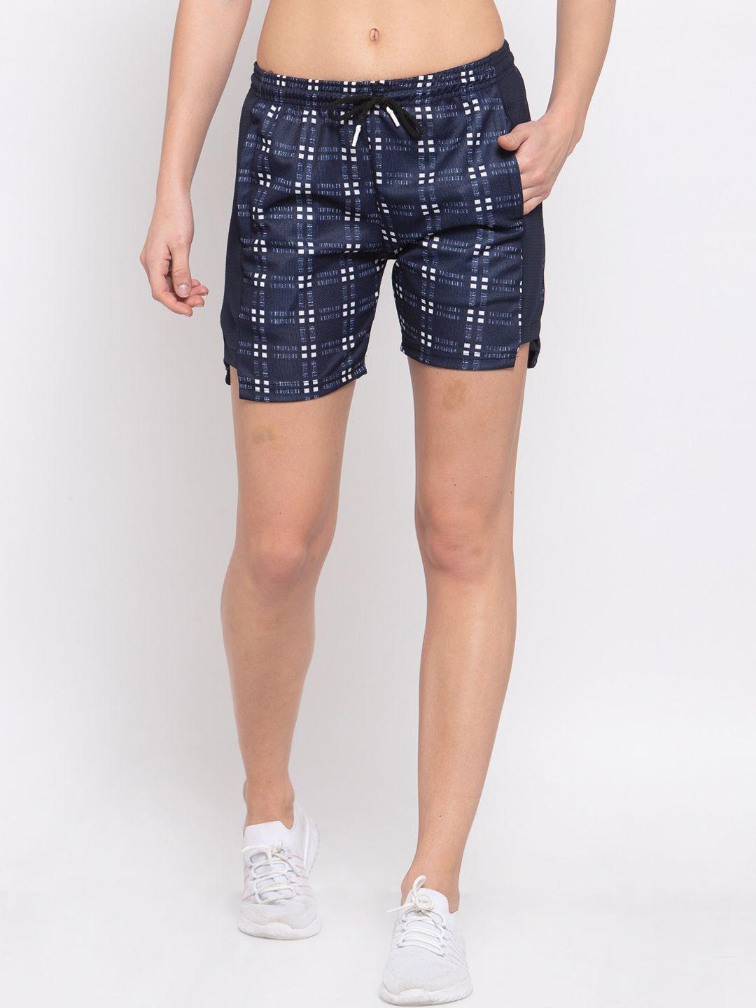 klotthe women checked rapid dry sports shorts