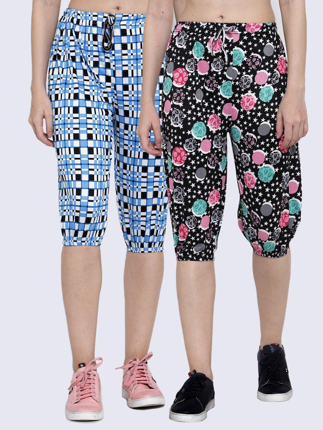 klotthe women pack of 2 geometric printed capris