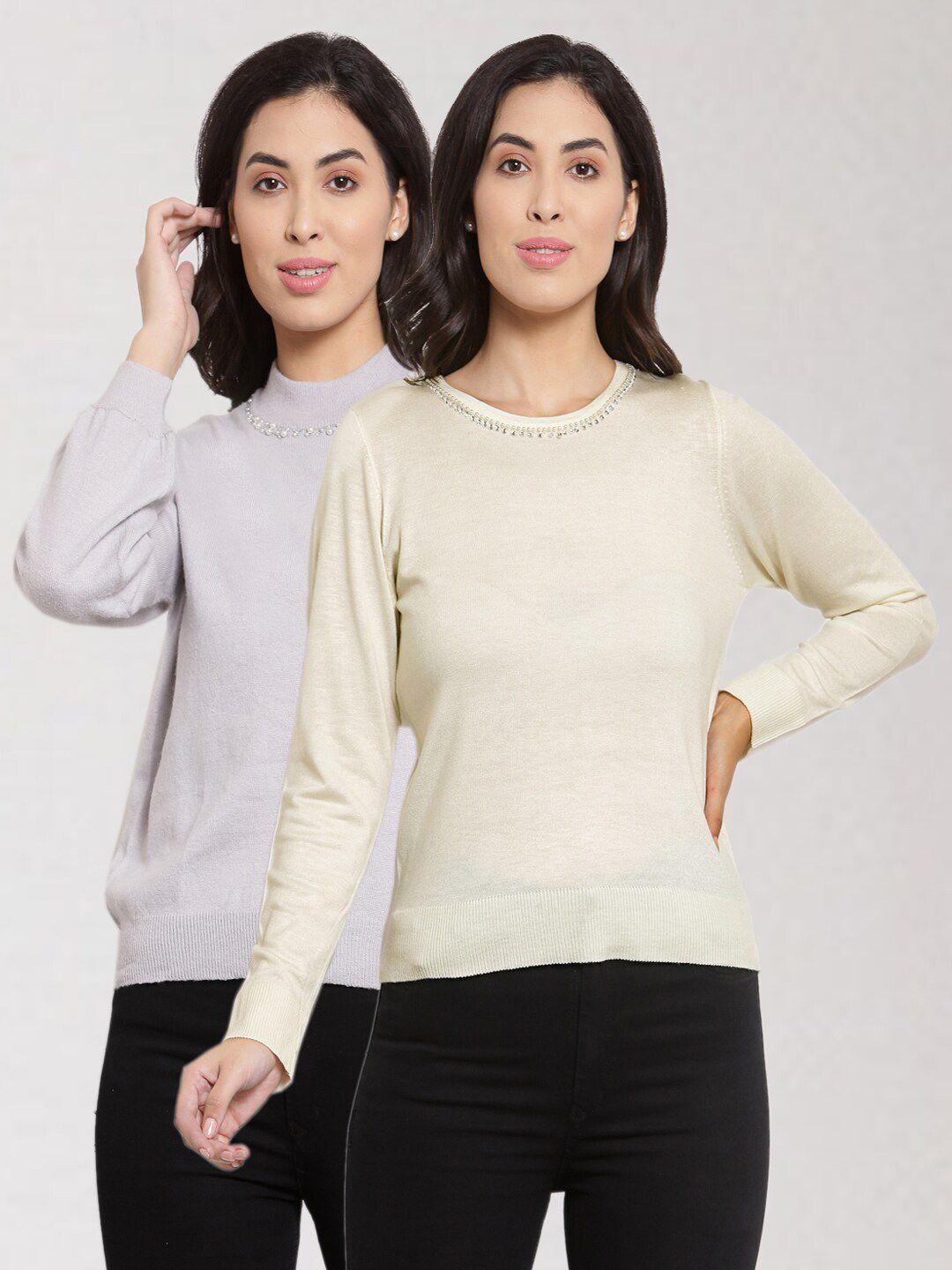 klotthe women pack of 2 solid pullover wool sweater