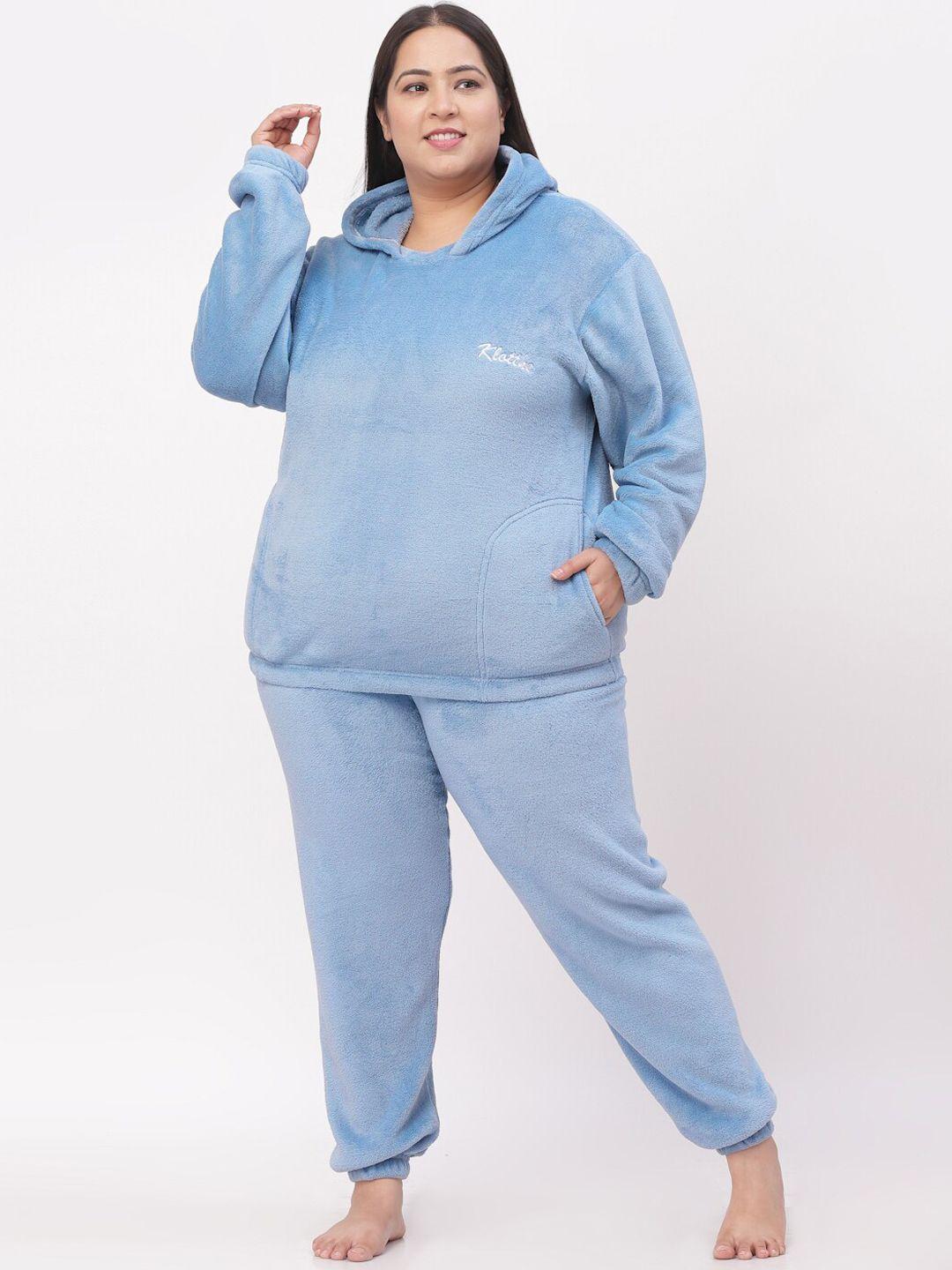 klotthe women plus size hooded woollen night suit