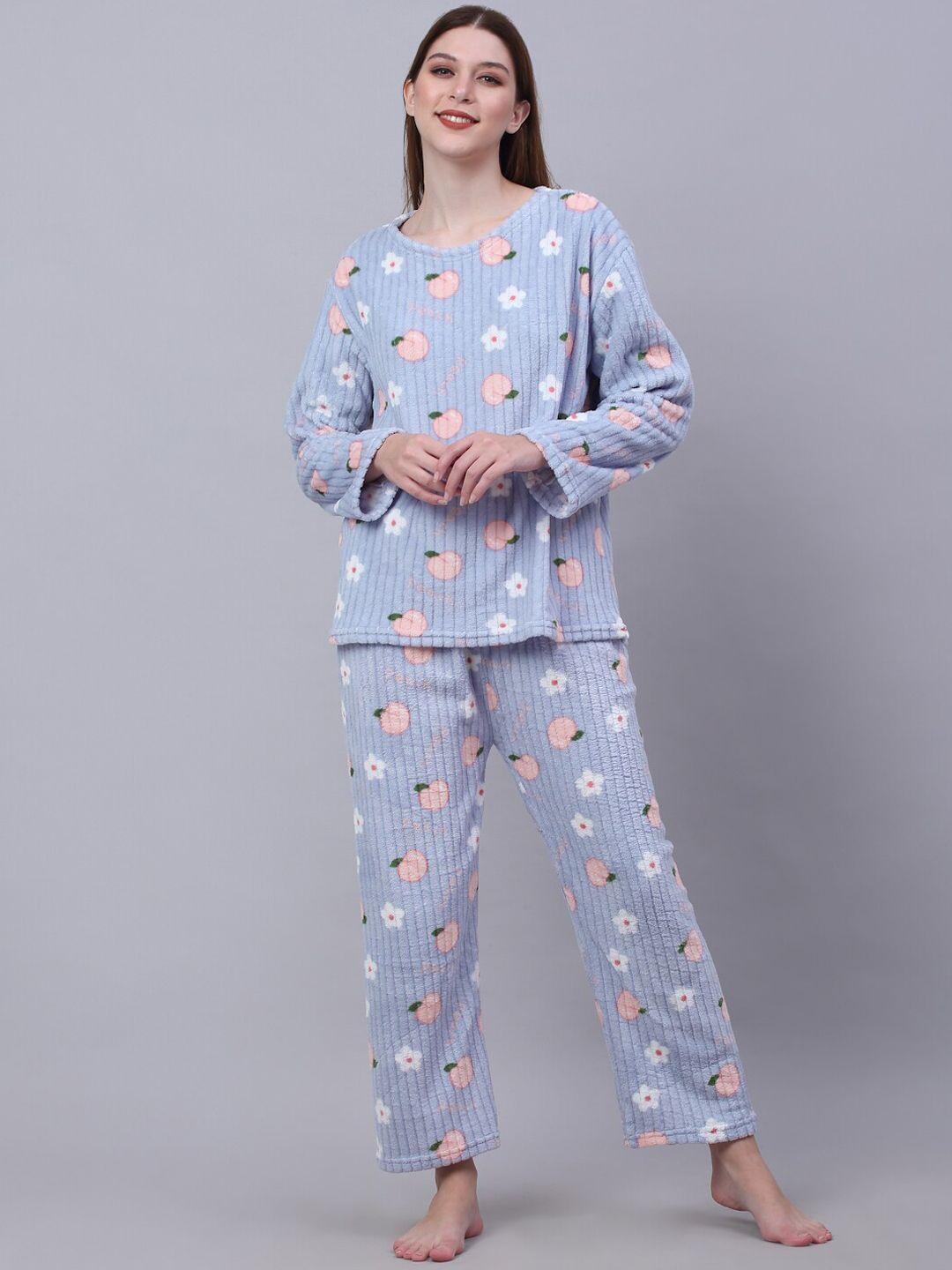 klotthe women printed woolen night suit